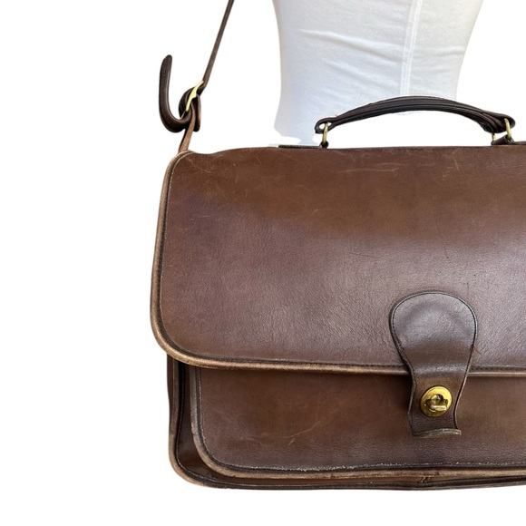 Vintage Coach 5180 Metropolitan Briefcase Bag Messenger Mahogany Brown Leather - Picture 5 of 16